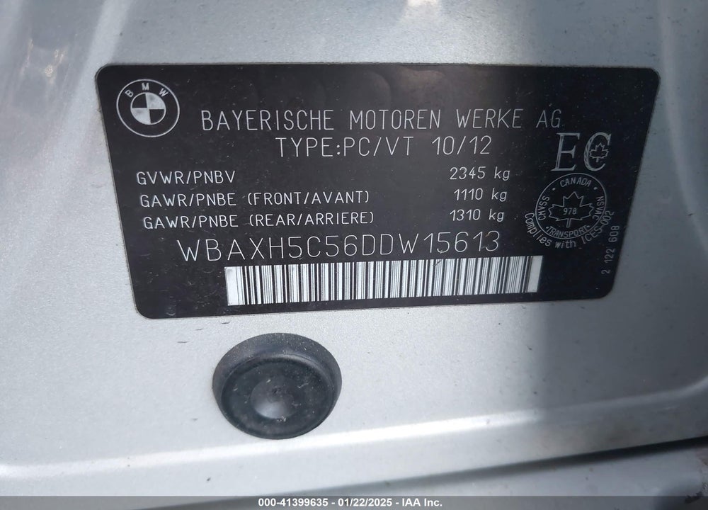2013 BMW 528I VIN: WBAXH5C56DDW15613