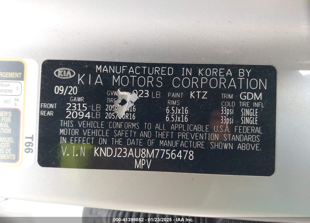 2021 KIA SOUL VIN: KNDJ23AU8M7756478
