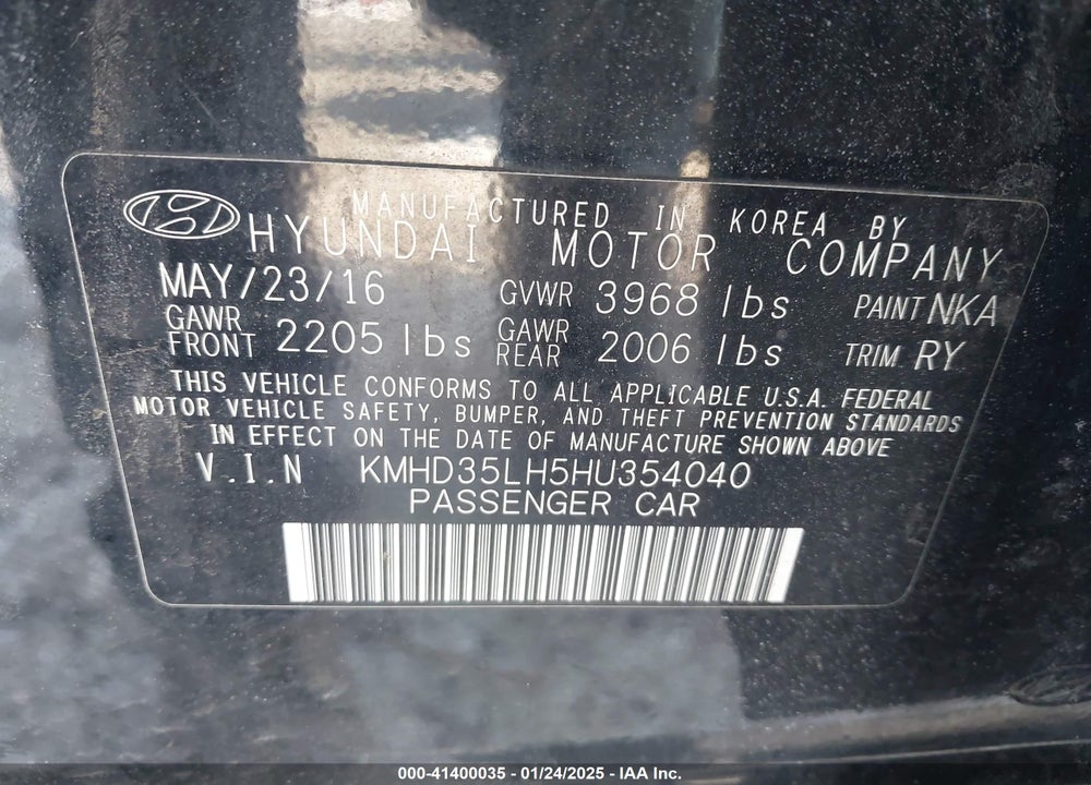 2017 HYUNDAI ELANTRA GT VIN: KMHD35LH5HU354040