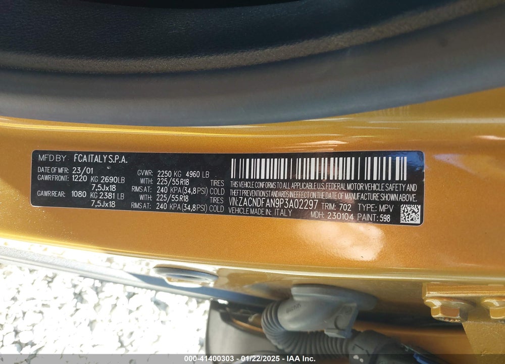 2023 DODGE HORNET VIN: ZACNDFAN9P3A02297