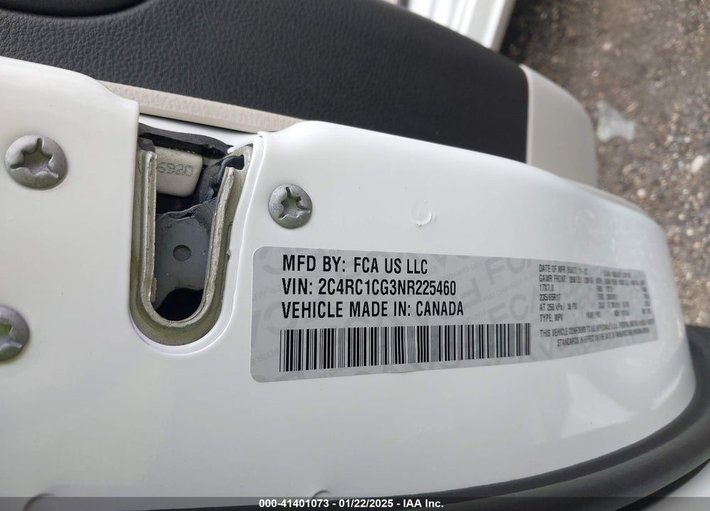 2022 CHRYSLER VOYAGER LX VIN: 2C4RC1CG3NR225460