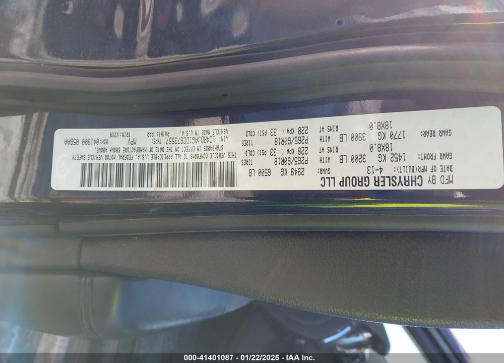 2013 DODGE DURANGO SXT VIN: 1C4RDJAG1DC673557
