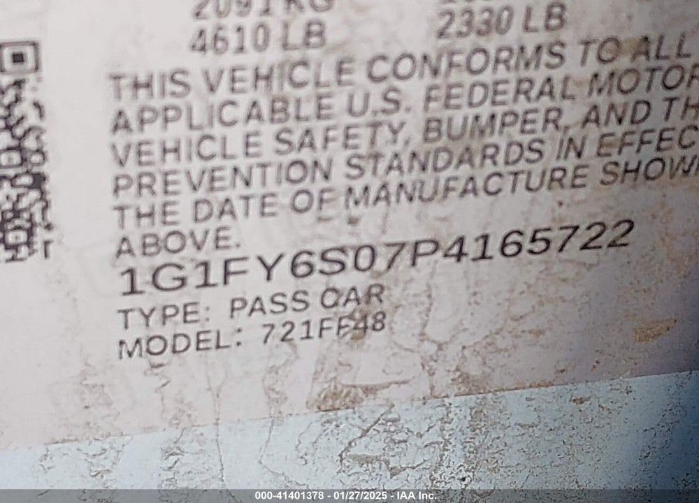 2023 CHEVROLET BOLT EUV VIN: 1G1FY6S07P4165722