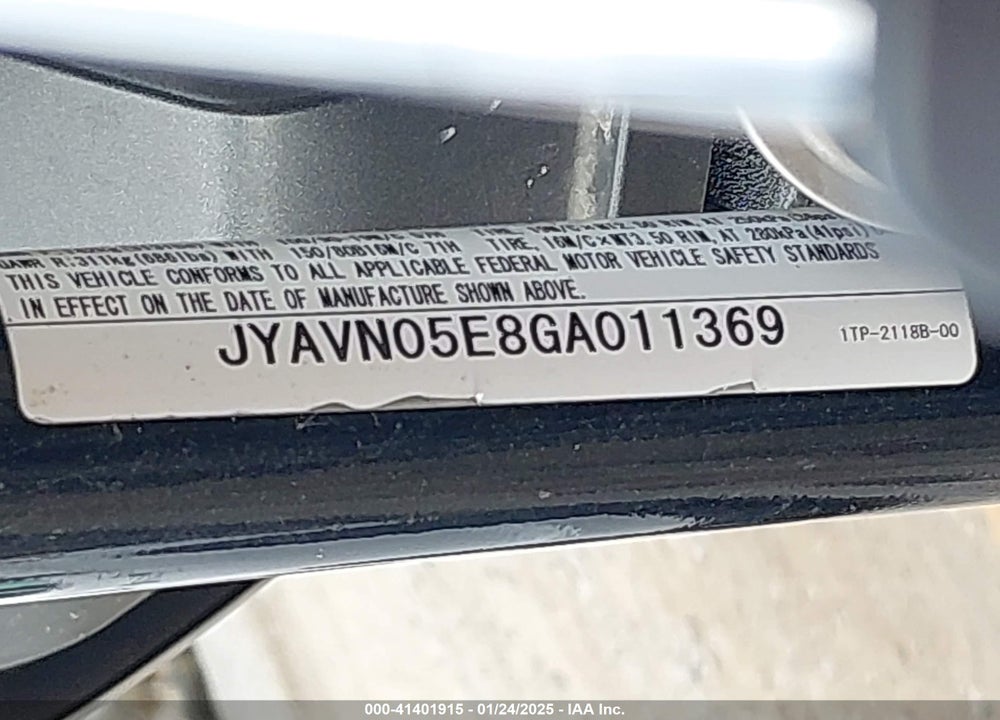 2016 YAMAHA XVS950 CU/CUC VIN: JYAVN05E8GA011369