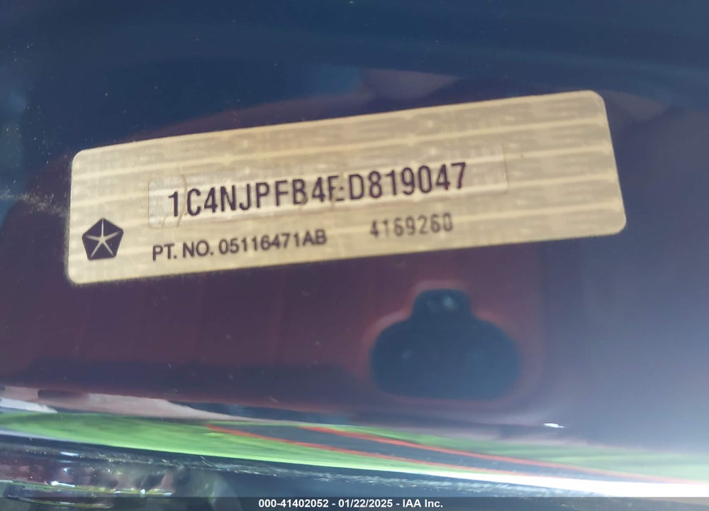 2014 JEEP PATRIOT LATITUDE VIN: 1C4NJPFB4ED819047