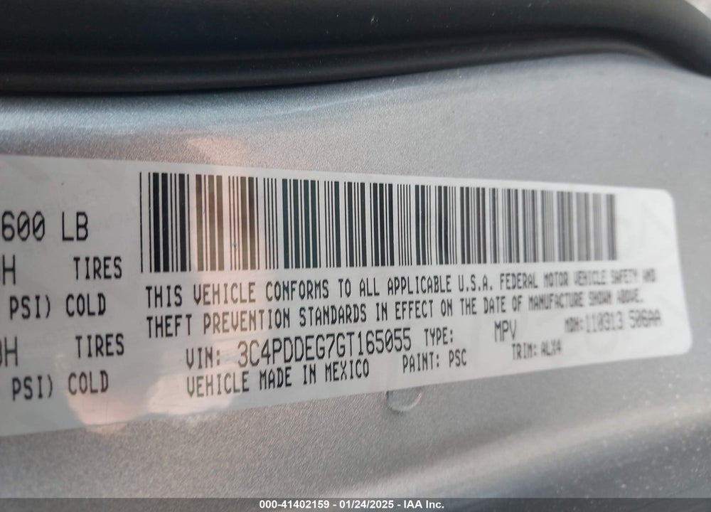 2016 DODGE JOURNEY R/T VIN: 3C4PDDEG7GT165055