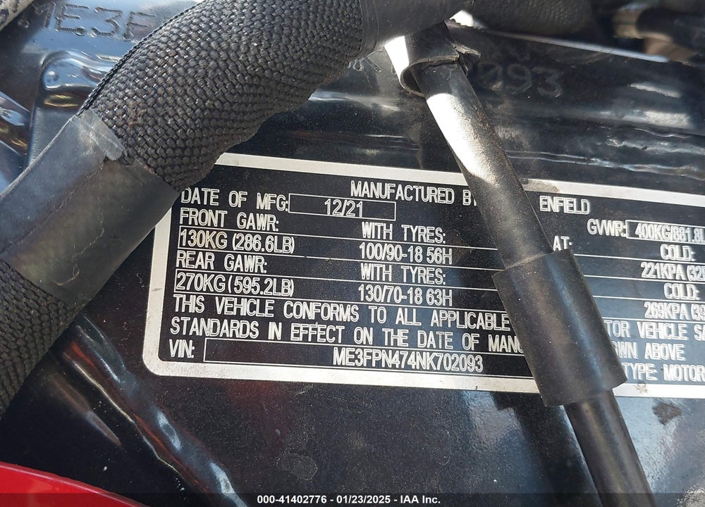 2022 ROYAL ENFIELD MOTORS INT 650 VIN: ME3FPN474NK702093