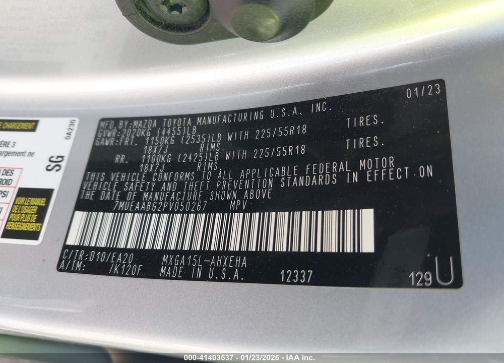2023 TOYOTA COROLLA CROSS XLE VIN: 7MUEAABG2PV050267