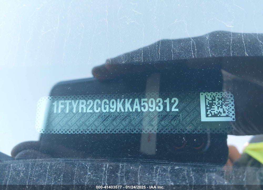 2019 FORD TRANSIT-250 VIN: 1FTYR2CG9KKA59312