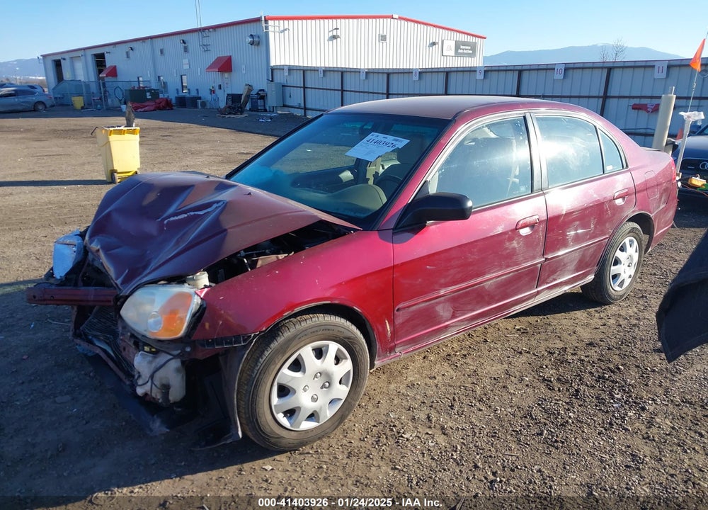 2002 HONDA CIVIC LX VIN: 2HGES16502H578947