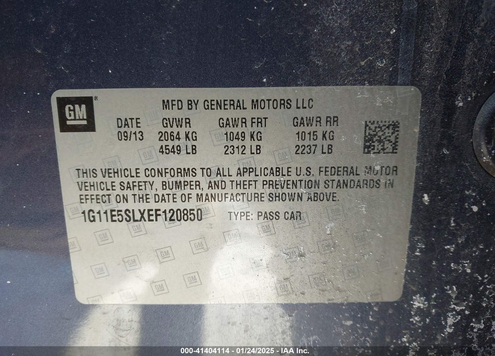 2014 CHEVROLET MALIBU VIN: 1G11E5SLXEF120850
