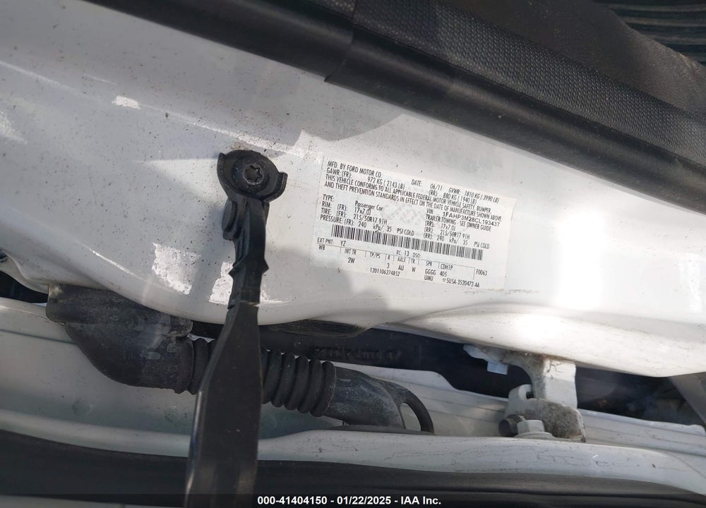 2012 FORD FOCUS VIN: 1FAHP3M28CL193437