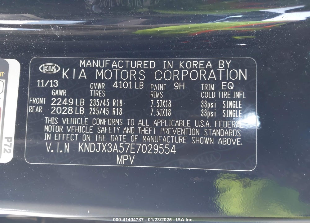 2014 KIA SOUL VIN: KNDJX3A57E7029554