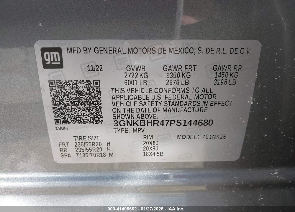2023 CHEVROLET BLAZER AWD 2LT VIN: 3GNKBHR47PS144680