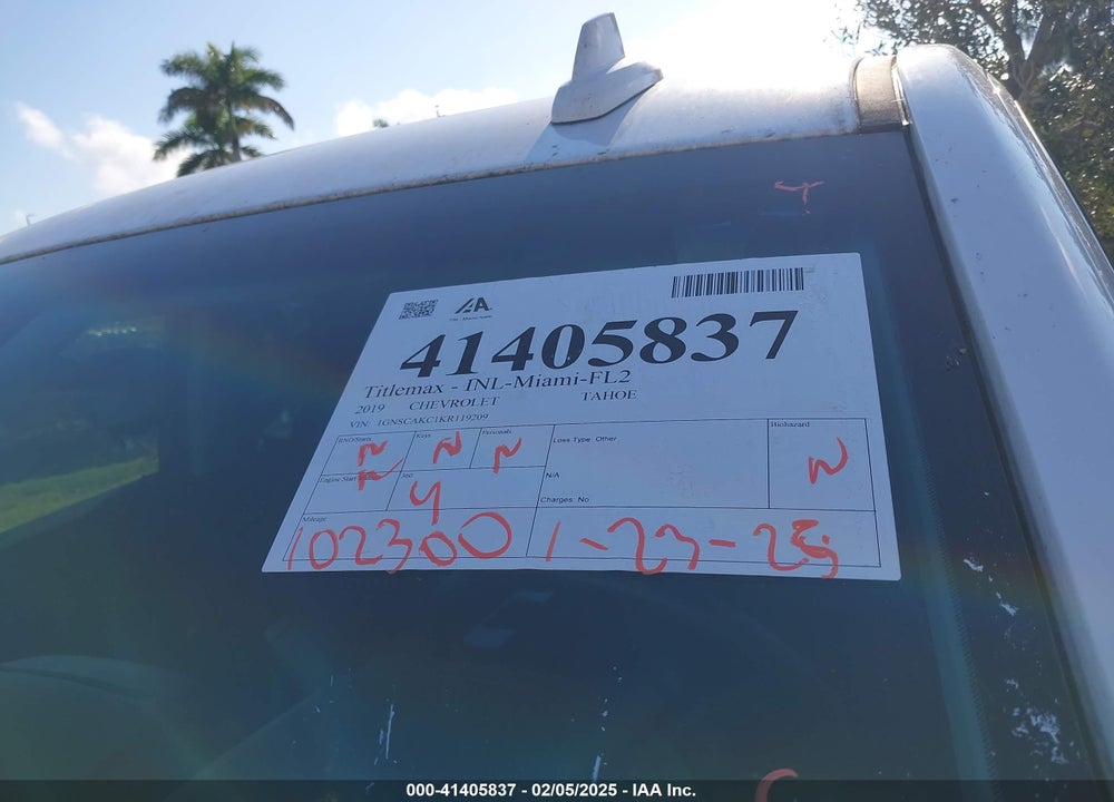 2019 CHEVROLET TAHOE LS VIN: 1GNSCAKC1KR119209