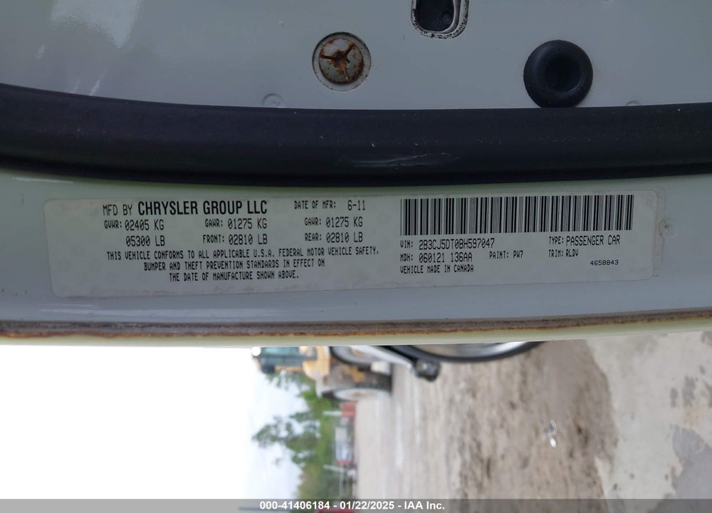 2011 DODGE CHALLENGER VIN: 2B3CJ5DT0BH597047