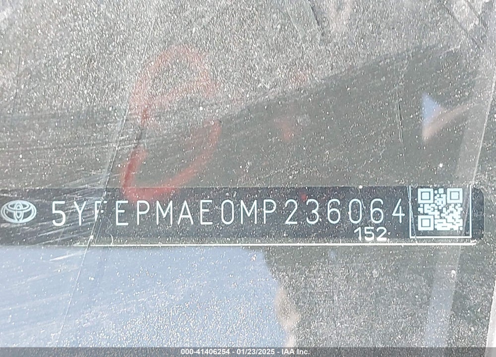 2021 TOYOTA COROLLA VIN: 5YFEPMAE0MP236064