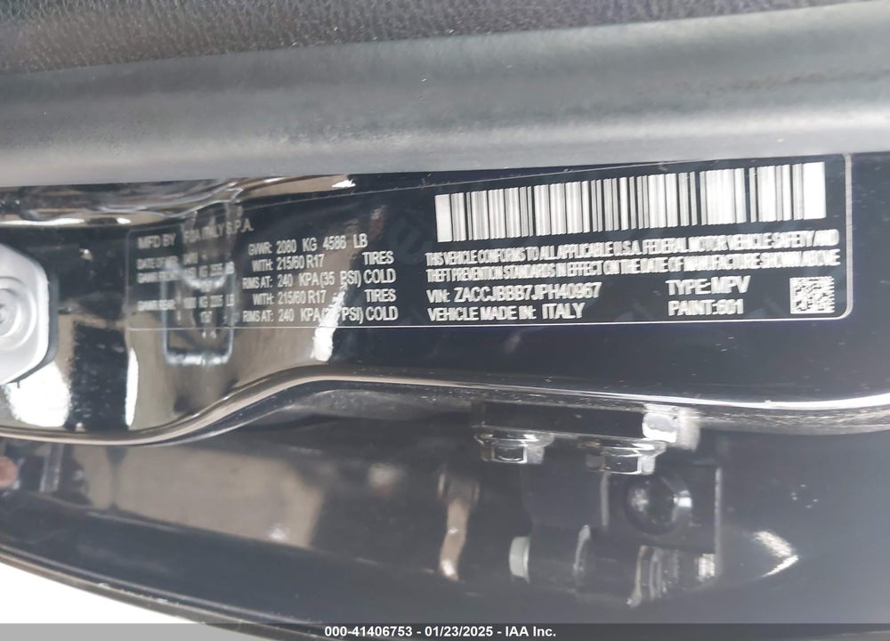 2018 JEEP RENEGADE VIN: ZACCJBBB7JPH40967
