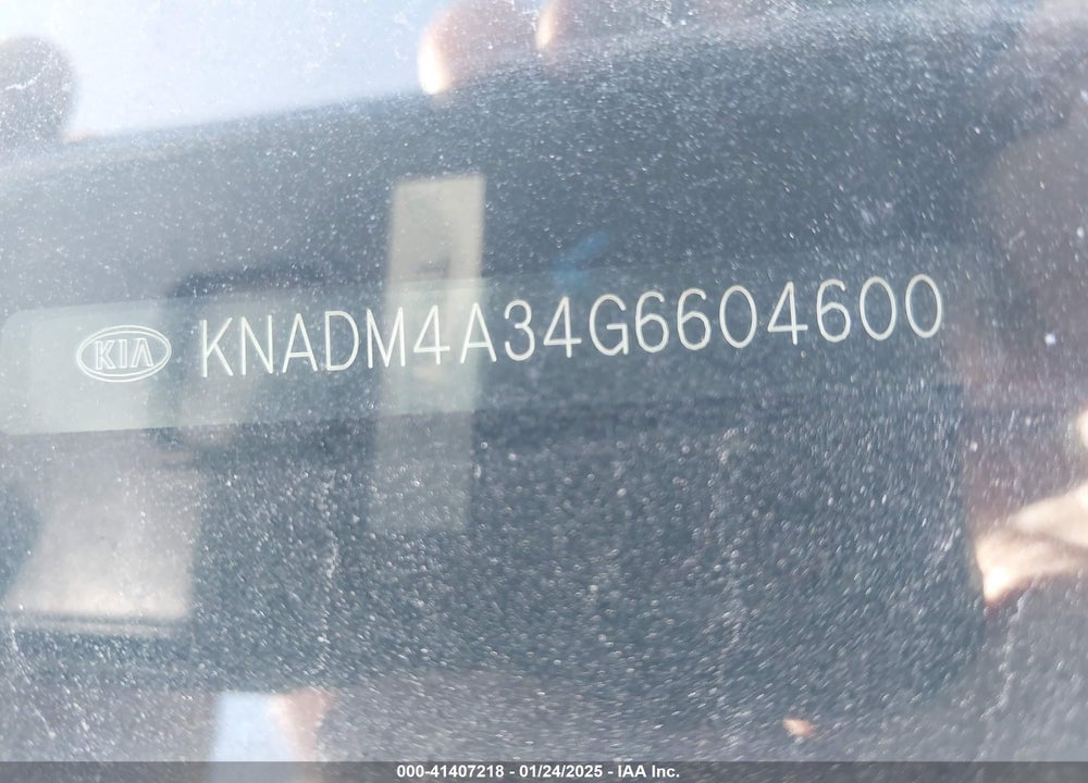 2016 KIA RIO VIN: KNADM4A34G6604600