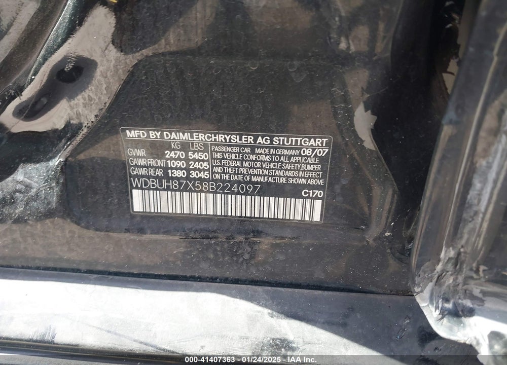 2008 MERCEDES-BENZ E 350 4MATIC VIN: WDBUH87X58B224097