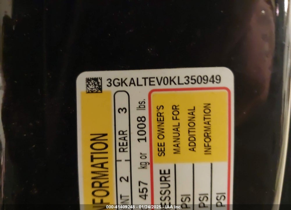 2019 GMC TERRAIN SLE VIN: 3GKALTEV0KL350949