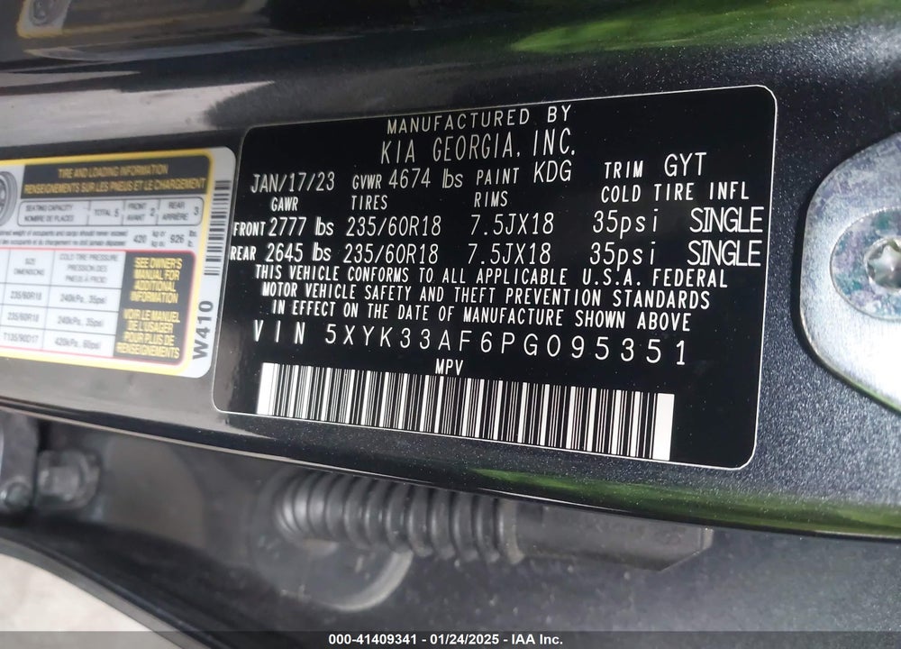 2023 KIA SPORTAGE EX VIN: 5XYK33AF6PG095351
