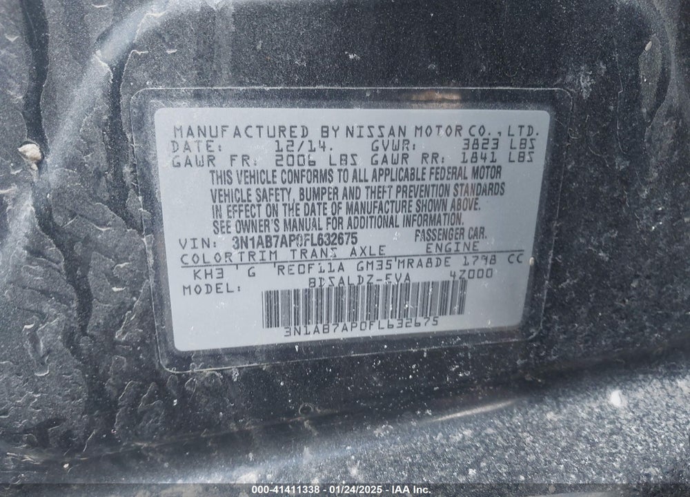 2015 NISSAN SENTRA VIN: 3N1AB7AP0FL632675