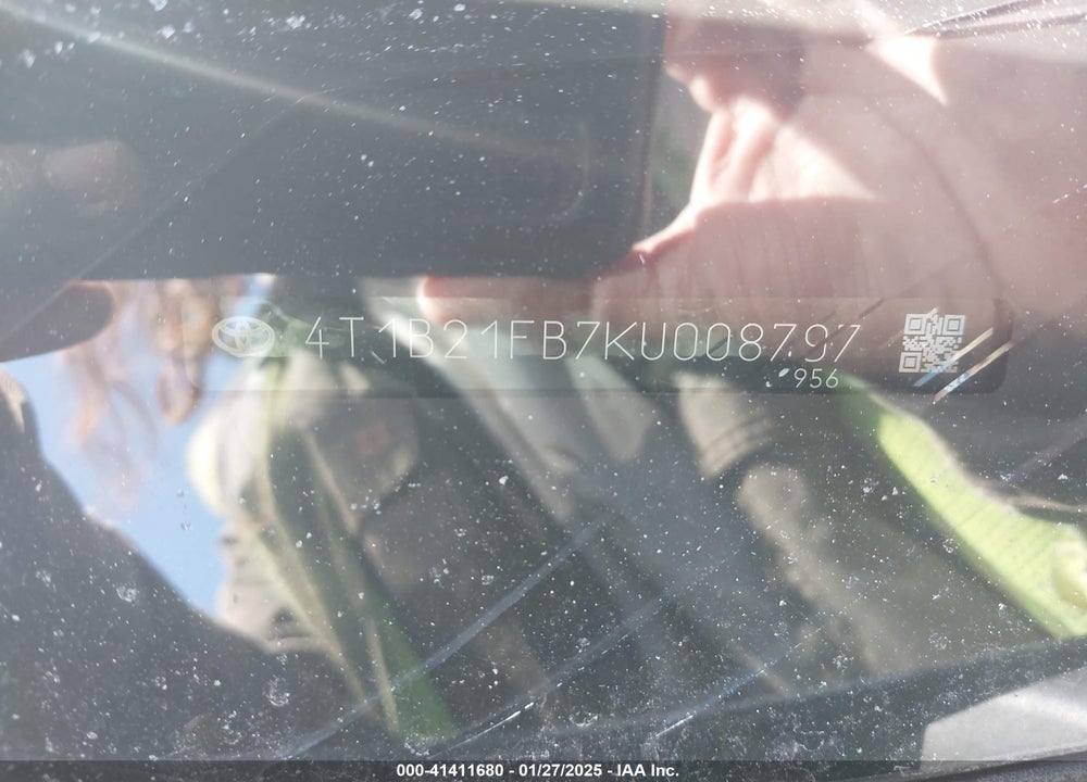 2019 TOYOTA AVALON HYBRID VIN: 4T1B21FB7KU008797