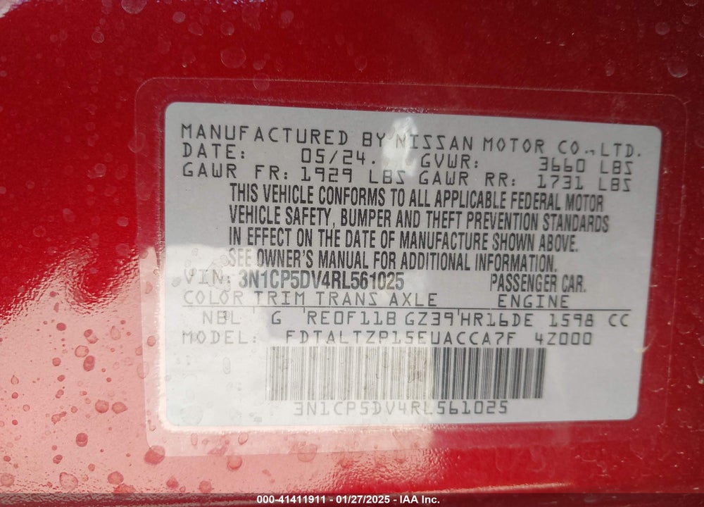 2024 NISSAN KICKS VIN: 3N1CP5DV4RL561025