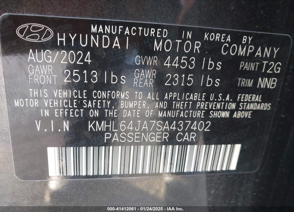 2025 HYUNDAI SONATA VIN: KMHL64JA7SA437402