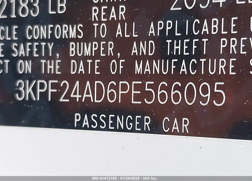 2023 KIA FORTE VIN: 3KPF24AD6PE566095