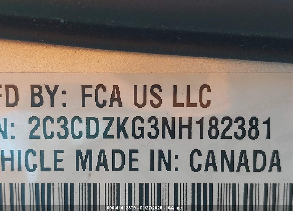 2022 DODGE CHALLENGER VIN: 2C3CDZKG3NH182381