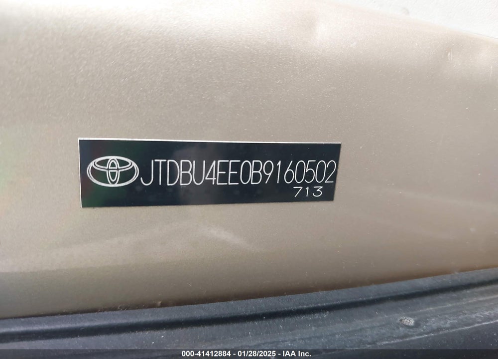 2011 TOYOTA COROLLA LE VIN: JTDBU4EE0B9160502