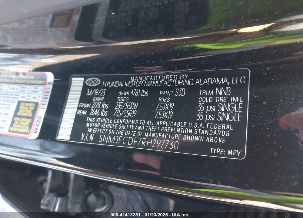 2024 HYUNDAI TUCSON VIN: 5NMJFCDE7RH297730