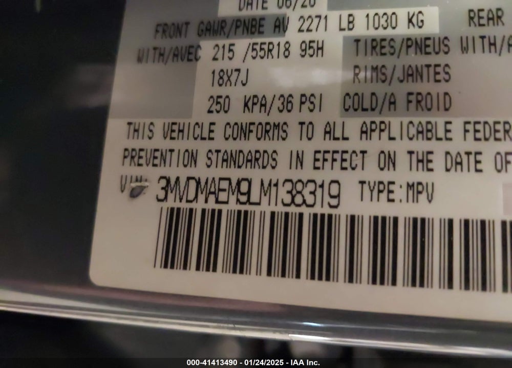 2020 MAZDA CX-30 PREMIUM PACKAGE VIN: 3MVDMAEM9LM138319