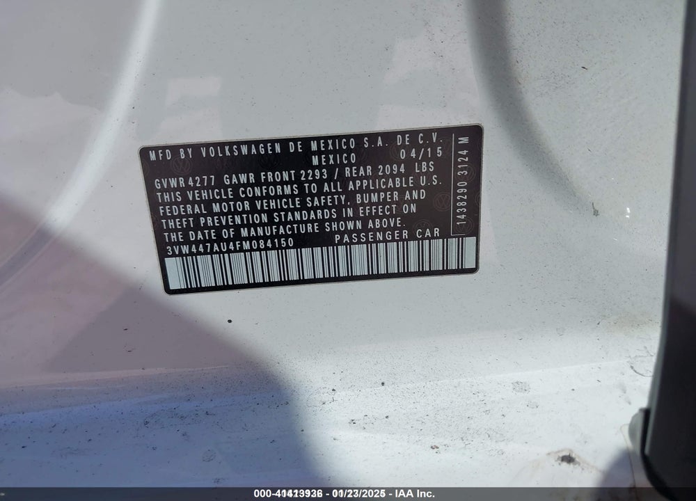 2015 VOLKSWAGEN GOLF GTI VIN: 3VW447AU4FM084150