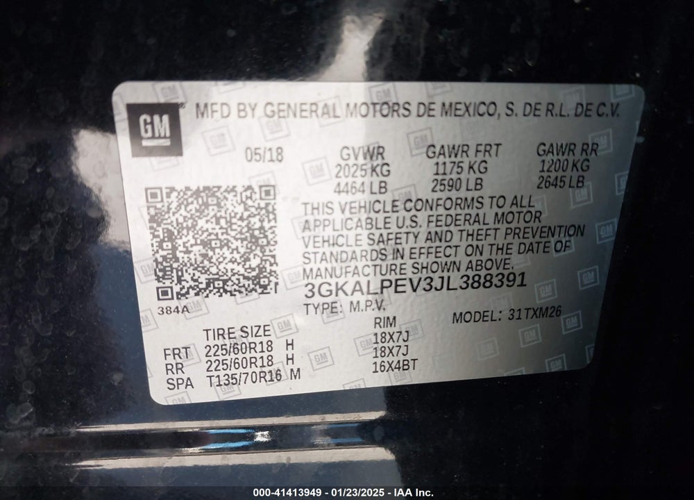 2018 GMC TERRAIN SLT VIN: 3GKALPEV3JL388391