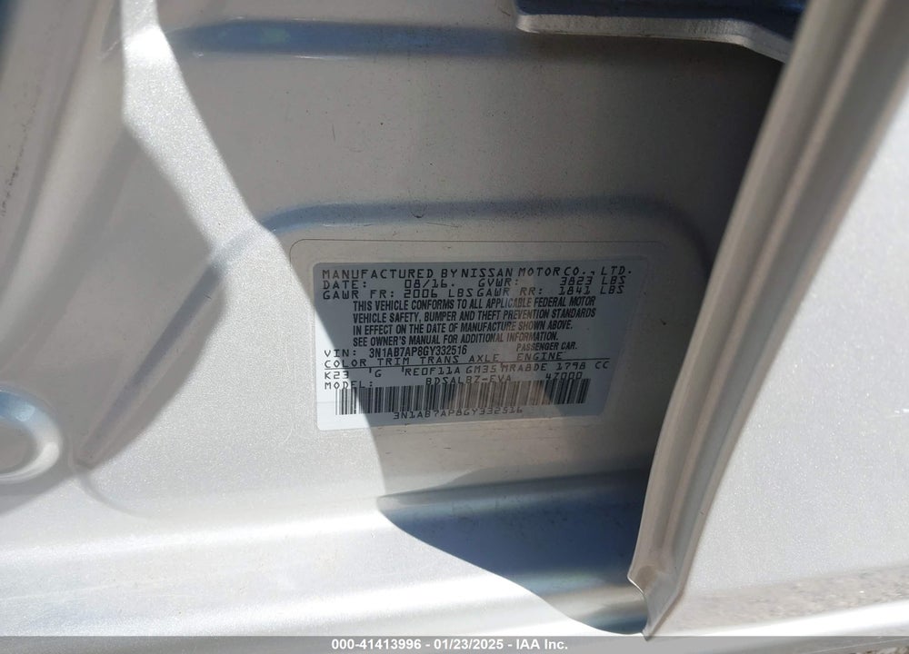 2016 NISSAN SENTRA VIN: 3N1AB7AP8GY332516