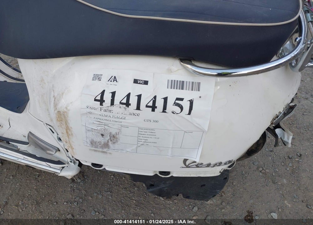 2020 VESPA PIAGGI GTS 300 VIN: ZAPMA39M1L5100314