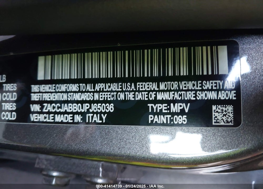 2018 JEEP RENEGADE ALTITUDE FWD VIN: ZACCJABB0JPJ65036