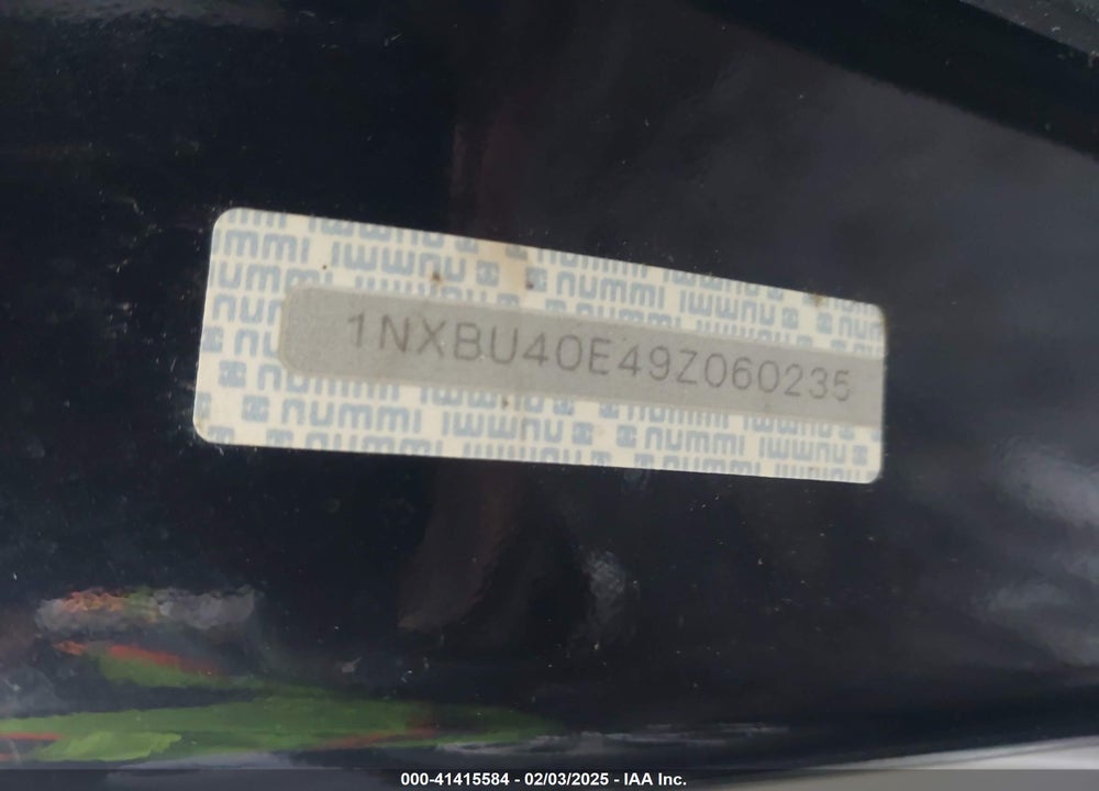 2009 TOYOTA COROLLA VIN: 1NXBU40E49Z060235