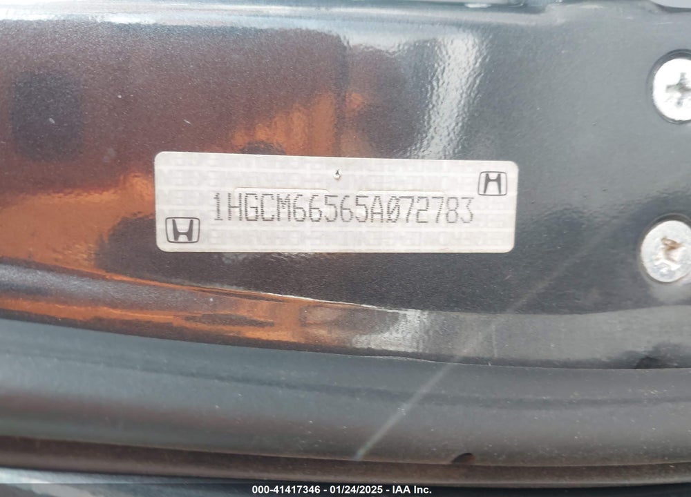 2005 HONDA ACCORD 3.0 EX VIN: 1HGCM66565A072783