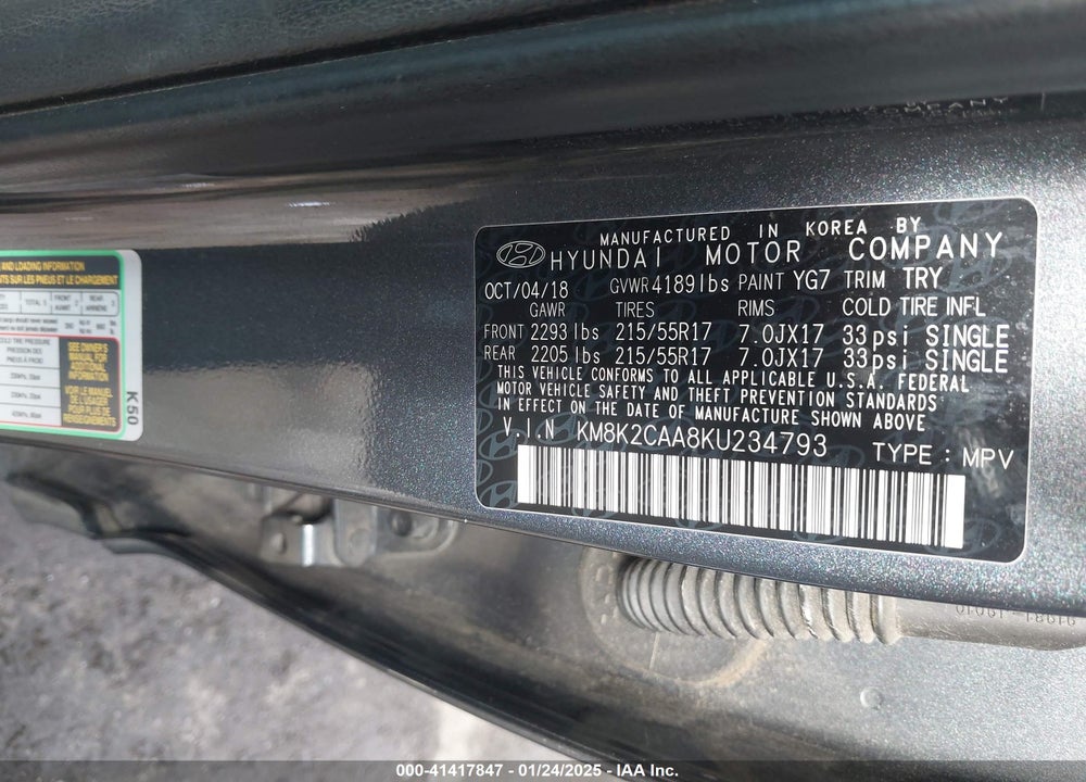 2019 HYUNDAI KONA SEL VIN: KM8K2CAA8KU234793
