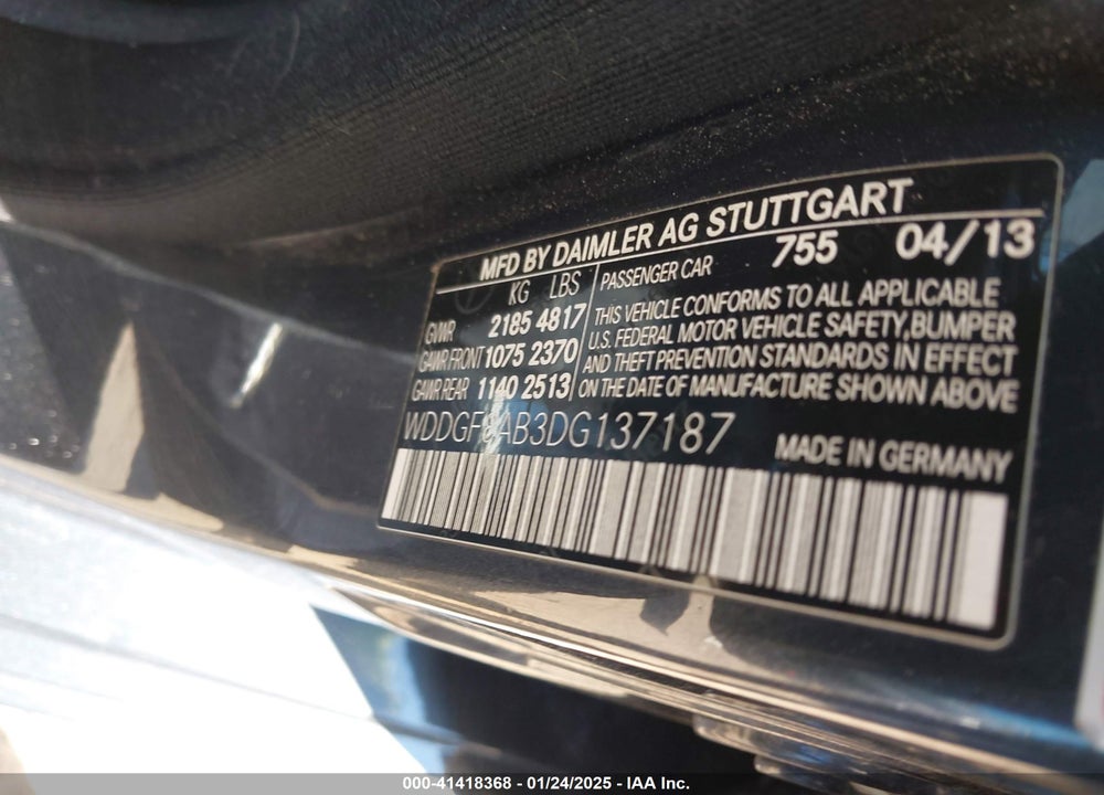2013 MERCEDES-BENZ C 300 LUXURY 4MATIC/SPORT 4MATIC VIN: WDDGF8AB3DG137187