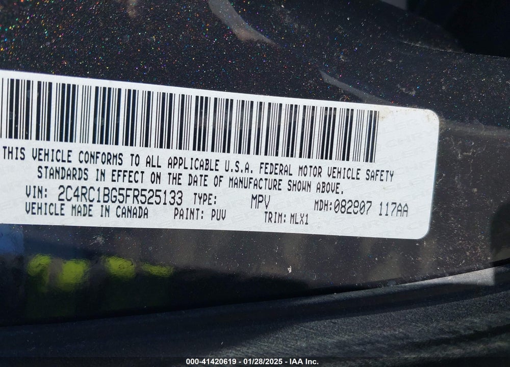 2015 CHRYSLER TOWN & COUNTRY TOURING VIN: 2C4RC1BG5FR525133