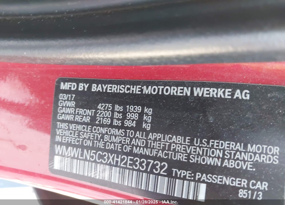 2017 MINI CLUBMAN COOPER VIN: WMWLN5C3XH2E33732