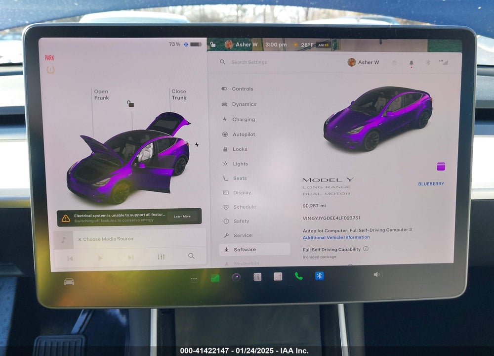 2020 TESLA MODEL Y LONG RANGE DUAL MOTOR ALL-WHEEL DRIVE VIN: 5YJYGDEE4LF023751