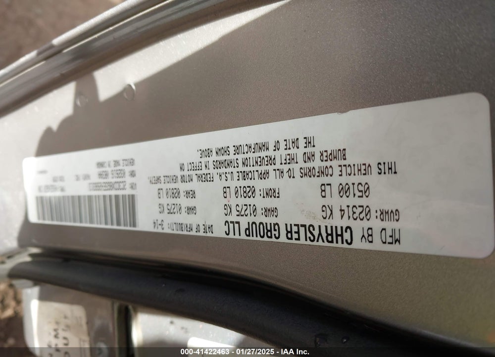 2014 DODGE CHARGER VIN: 2C3CDXBG5EH268313