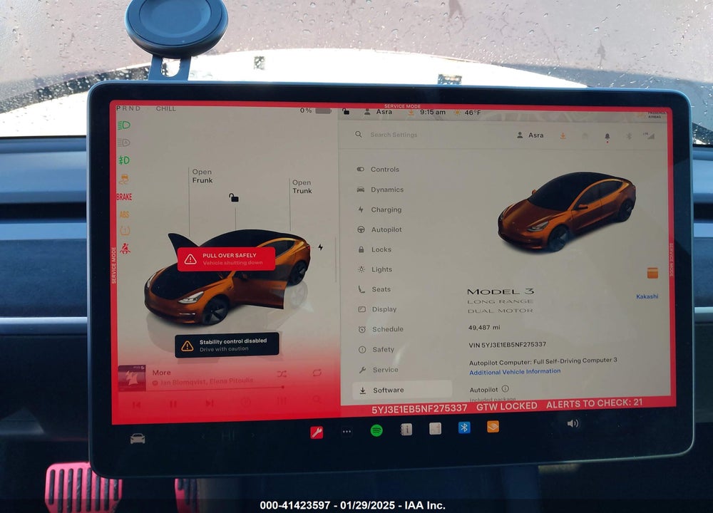 2022 TESL MODEL 3 AWD W/LONG R VIN: 5YJ3E1EB5NF275337