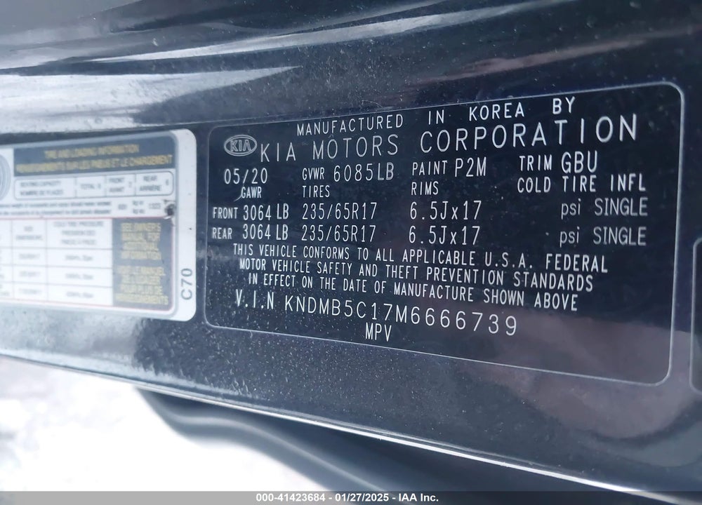 2021 KIA SEDONA LX VIN: KNDMB5C17M6666739